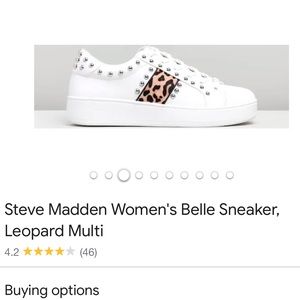 Steve Madden White Sneakers w cheetah print & studs